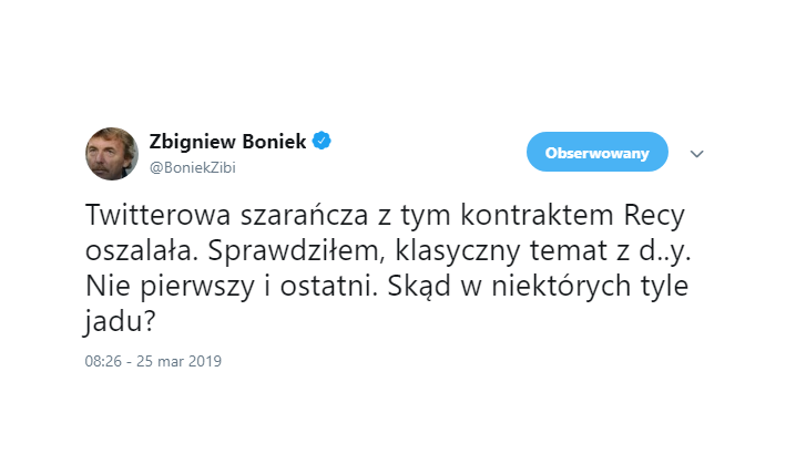 Boniek o domniemanych ZAPISACH kontraktowych Recy